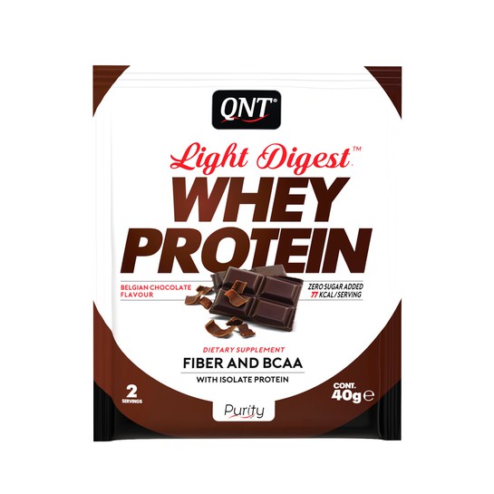 QNT Light Digest Protein Σκόνη Πρωτεΐνης με Γεύση Βέλγικης Σοκολάτας, 40g